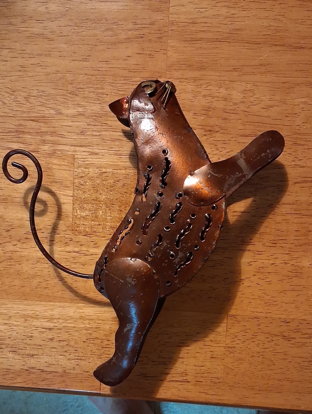 Rustic Brown Metal Cat
